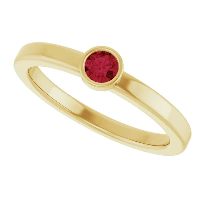 Velours de la Seine, Ruby Bezel Solitaire Kids Ring