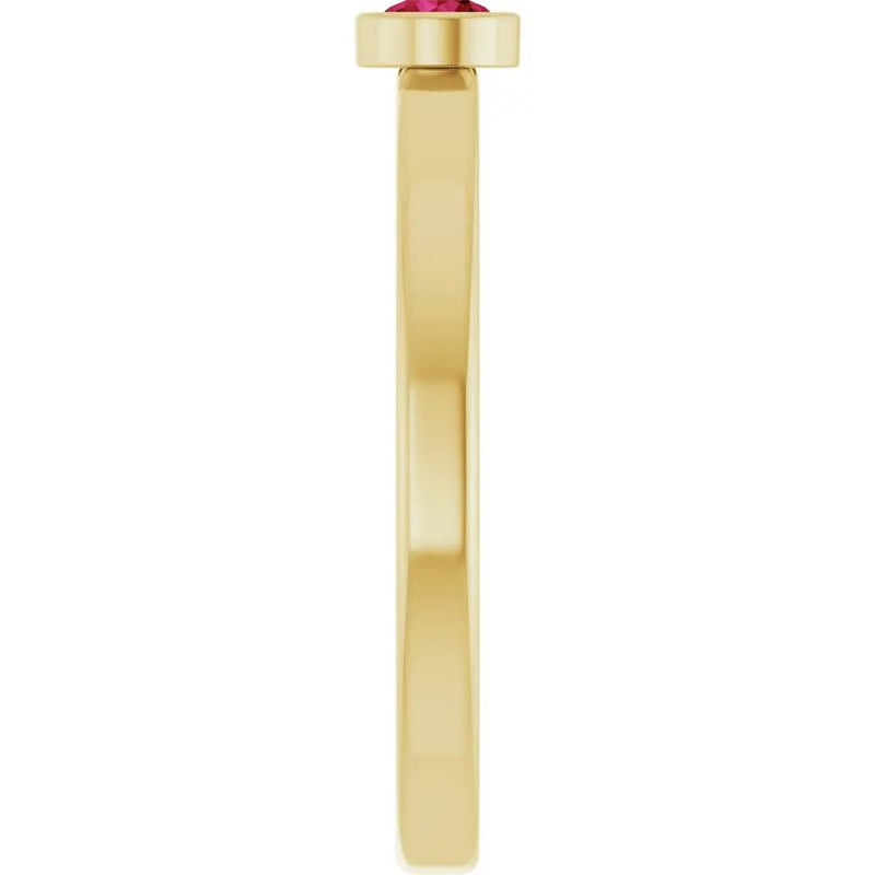 Velours de la Seine, Ruby Bezel Solitaire Kids Ring