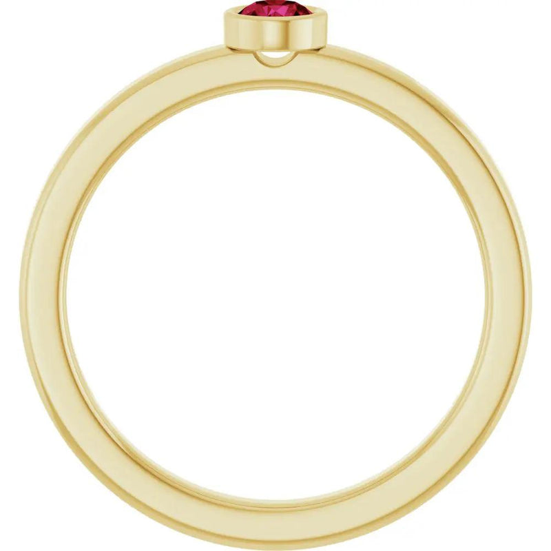 Velours de la Seine, Ruby Bezel Solitaire Kids Ring