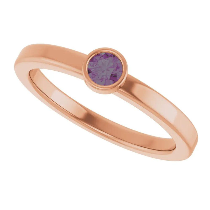 Velours de la Seine,  Natural Alexandrite Bezel Solitaire Kids Ring