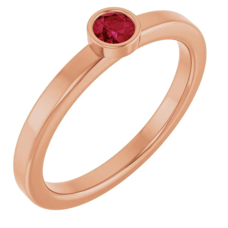 Velours de la Seine, Ruby Bezel Solitaire Kids Ring