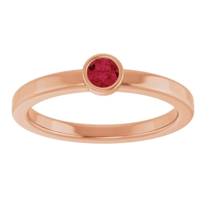 Velours de la Seine, Ruby Bezel Solitaire Kids Ring