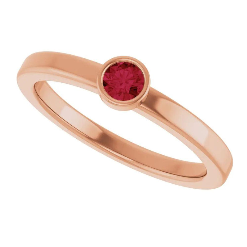 Velours de la Seine, Ruby Bezel Solitaire Kids Ring