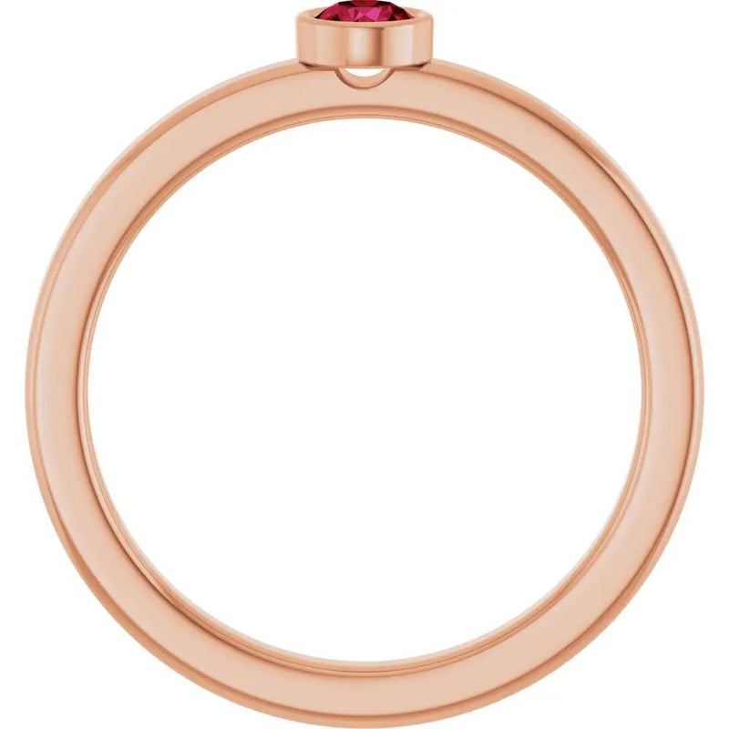 Velours de la Seine, Ruby Bezel Solitaire Kids Ring
