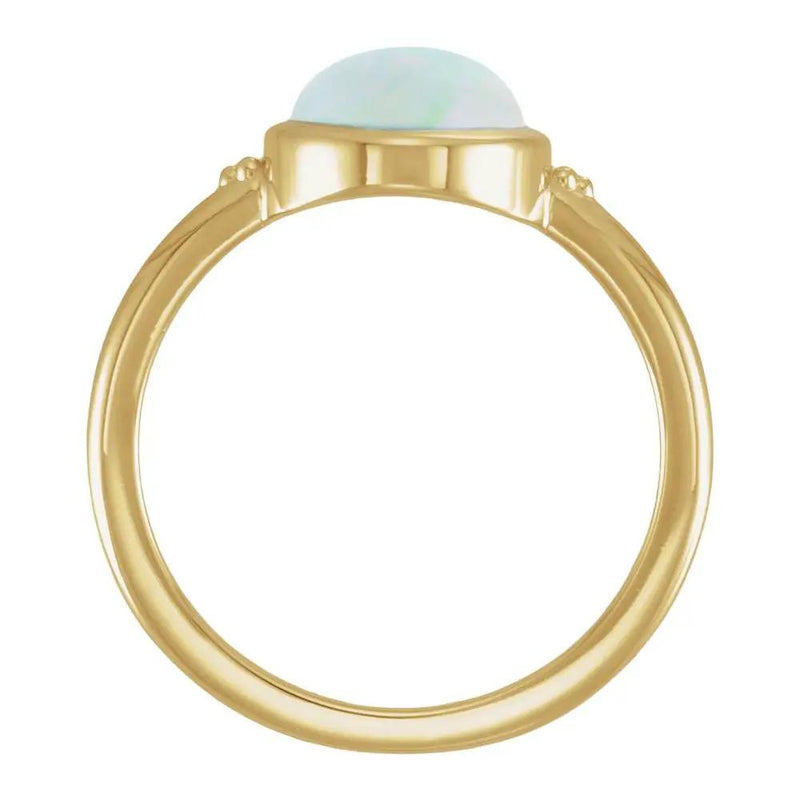 Lab-Grown White Opal Ring