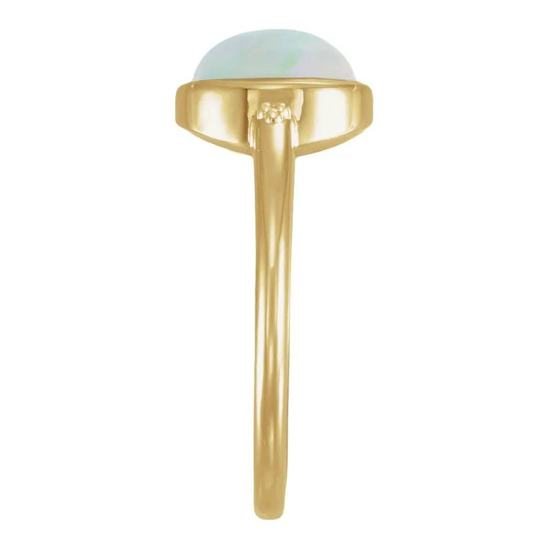 Lab-Grown White Opal Ring