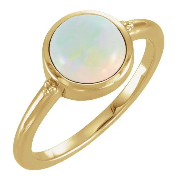 Lab-Grown White Opal Ring