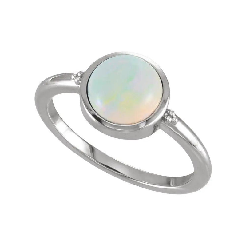 Lab-Grown White Opal Ring