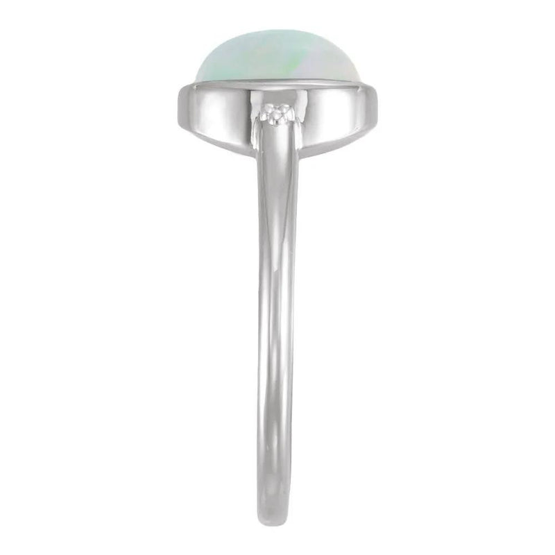 Lab-Grown White Opal Ring