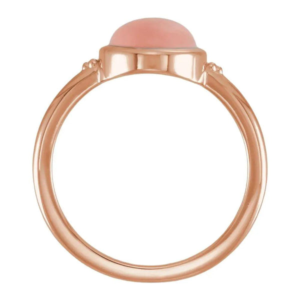 Reflet de la Seine, 14K Yellow Gold Pink Opal Cabochon Ring