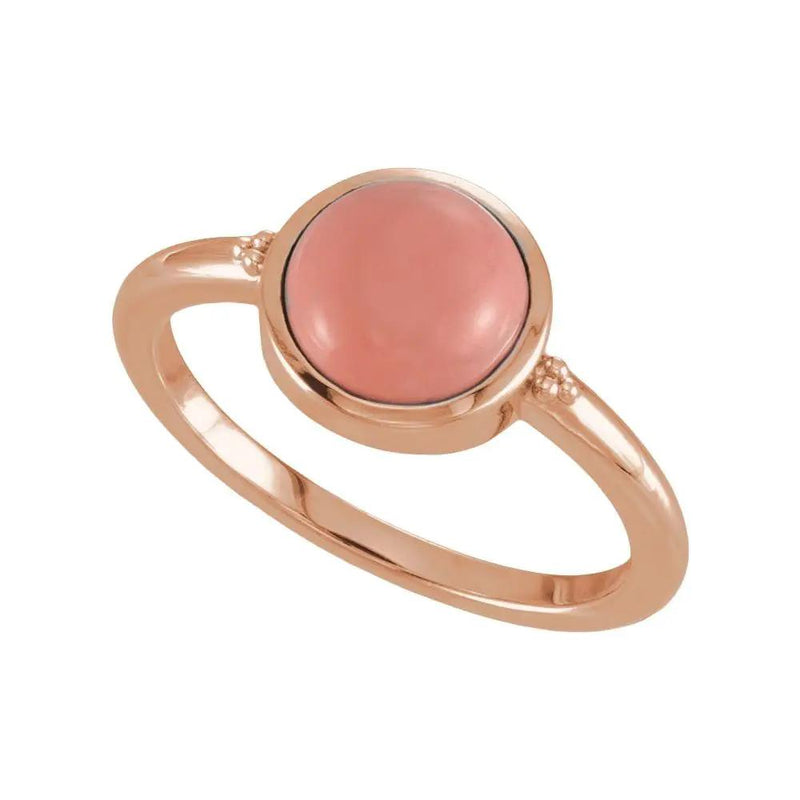 Natural Pink Opal Ring