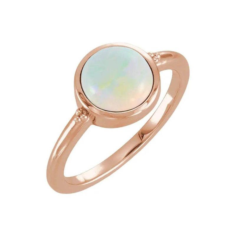 Lab-Grown White Opal Ring