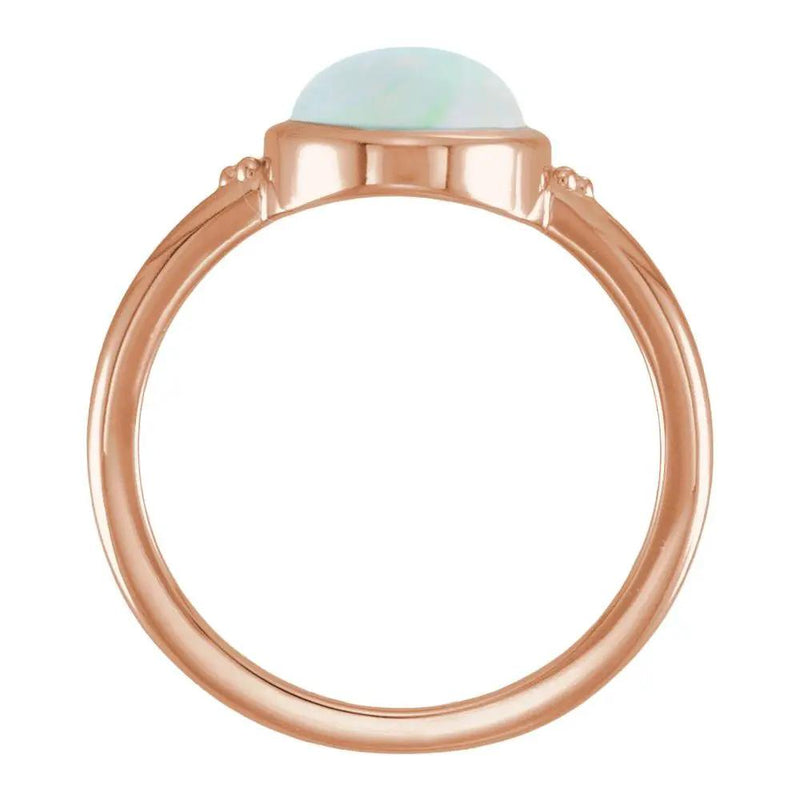 Lab-Grown White Opal Ring
