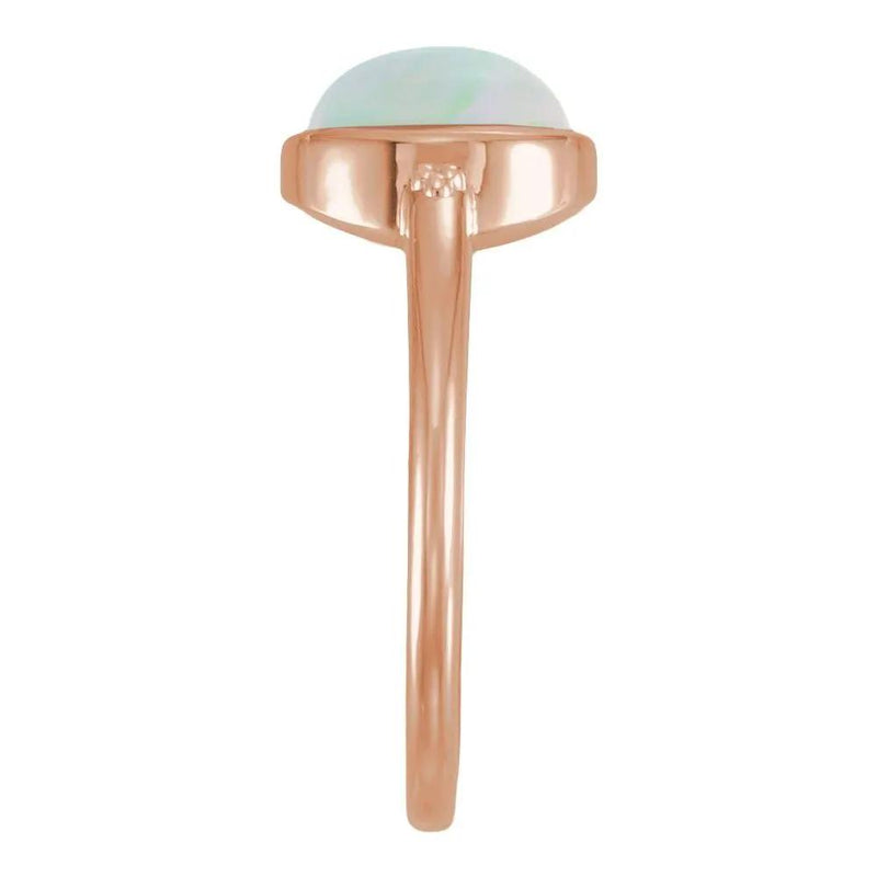 Lab-Grown White Opal Ring