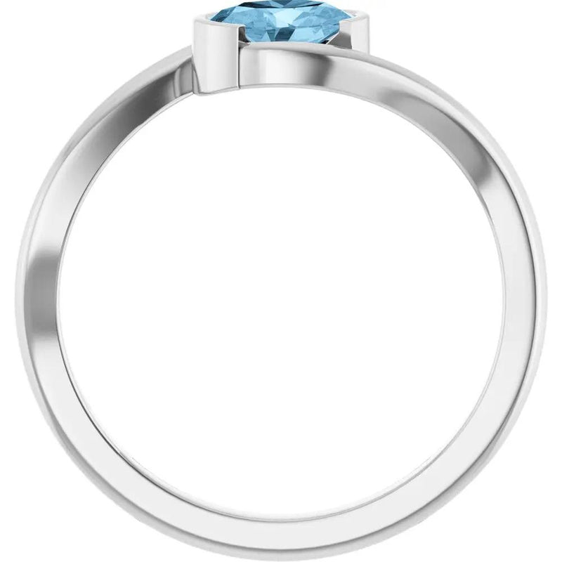 14K Gold Natural Sky Blue Topaz Solitaire Ring
