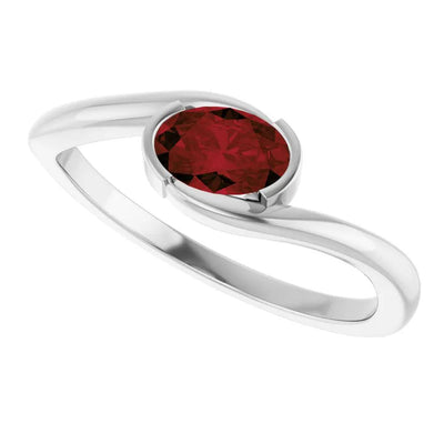 14K Gold Natural Mozambique Garnet Solitaire Ring