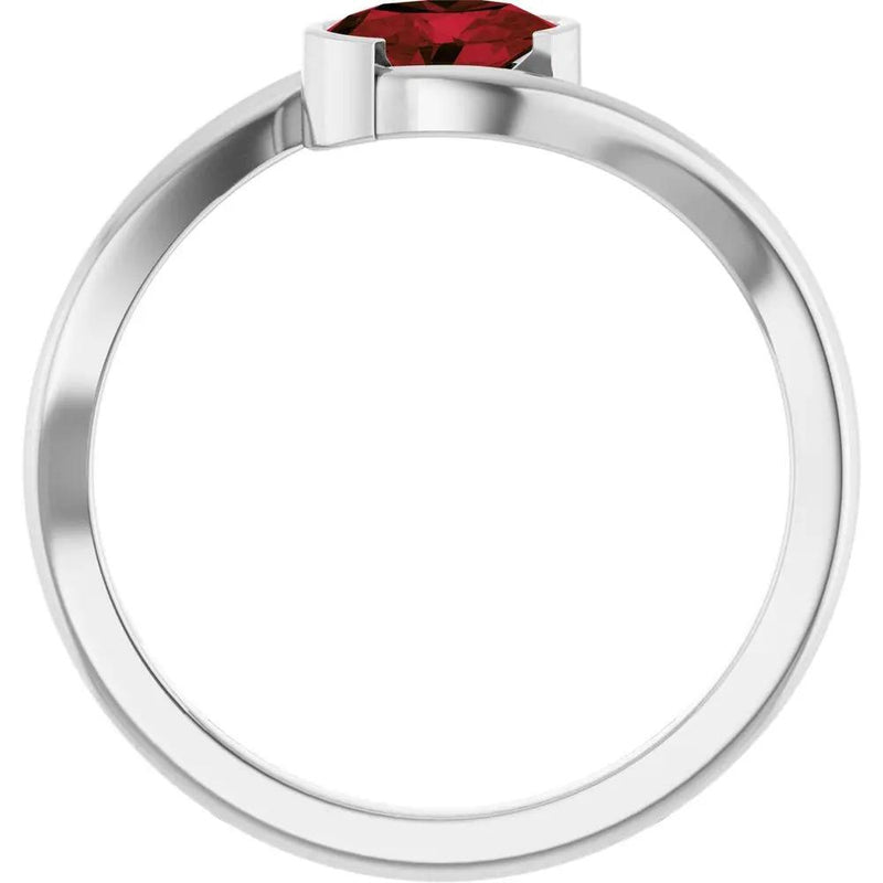 14K Gold Natural Mozambique Garnet Solitaire Ring