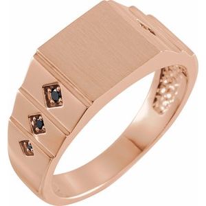 Facet Geometric Diamond Signet view 10
