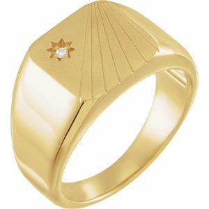 Brilliant Dot Signet with Natural Diamond