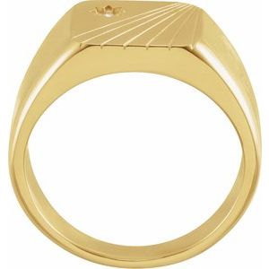 Brilliant Dot Signet with Natural Diamond