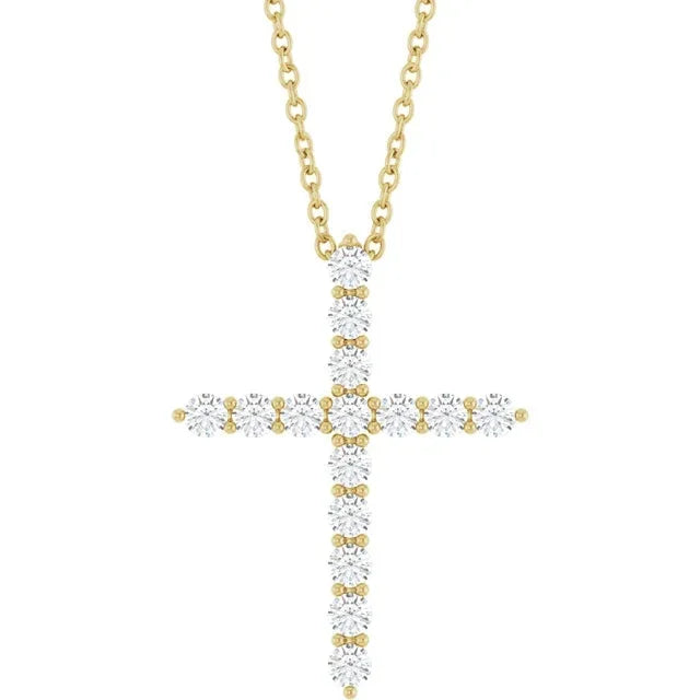 Lumière de Sainte-Chapelle, Diamond Cross Necklace