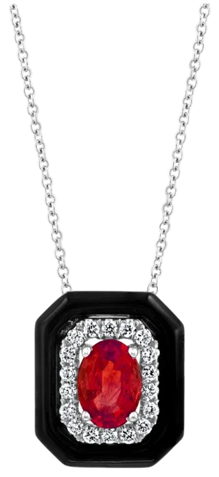 Baiser de Pivoine, Ruby & Diamonds Necklace