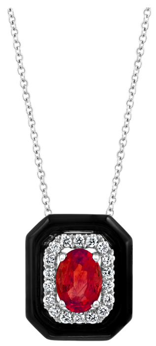 Baiser de Pivoine, Ruby & Diamonds Necklace