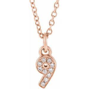 Lumière de Versailles, 14K Gold Diamond Number Necklace