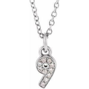 Lumière de Versailles, 14K Gold Diamond Number Necklace