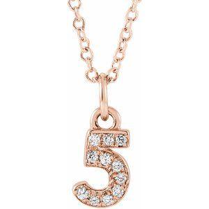 Lumière de Versailles, 14K Gold Diamond Number Necklace