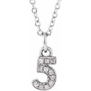 Lumière de Versailles, 14K Gold Diamond Number Necklace