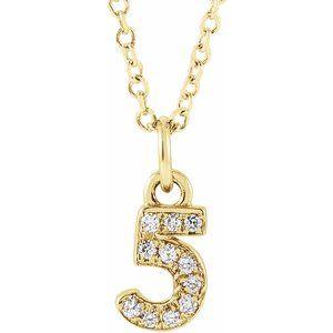 Lumière de Versailles, 14K Gold Diamond Number Necklace