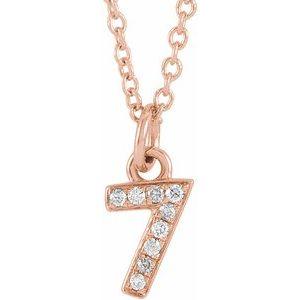 Lumière de Versailles, 14K Gold Diamond Number Necklace