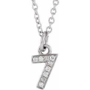 Lumière de Versailles, 14K Gold Diamond Number Necklace