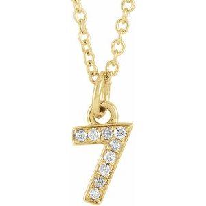 Lumière de Versailles, 14K Gold Diamond Number Necklace
