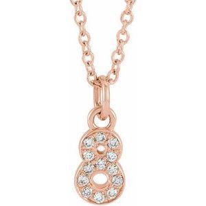 Lumière de Versailles, 14K Gold Diamond Number Necklace