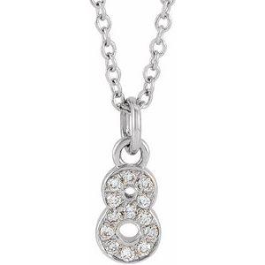 Lumière de Versailles, 14K Gold Diamond Number Necklace