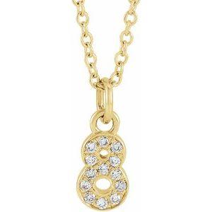Lumière de Versailles, 14K Gold Diamond Number Necklace