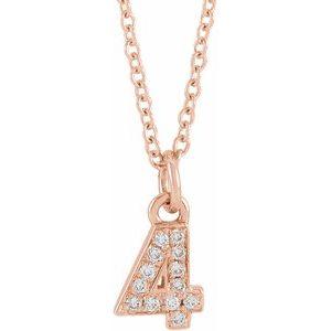 Lumière de Versailles, 14K Gold Diamond Number Necklace