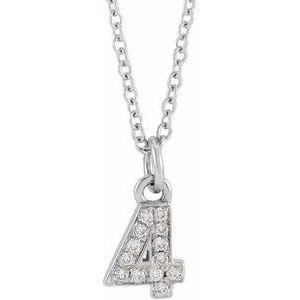 Lumière de Versailles, 14K Gold Diamond Number Necklace