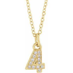Lumière de Versailles, 14K Gold Diamond Number Necklace