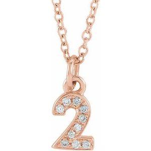 Lumière de Versailles, 14K Gold Diamond Number Necklace