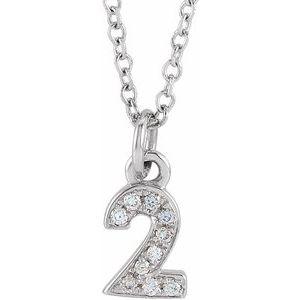 Lumière de Versailles, 14K Gold Diamond Number Necklace