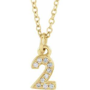 Lumière de Versailles, 14K Gold Diamond Number Necklace
