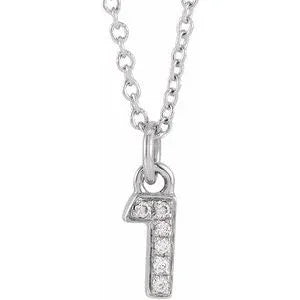 Lumière de Versailles, 14K Gold Diamond Number Necklace