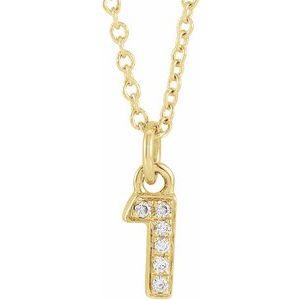 Lumière de Versailles, 14K Gold Diamond Number Necklace