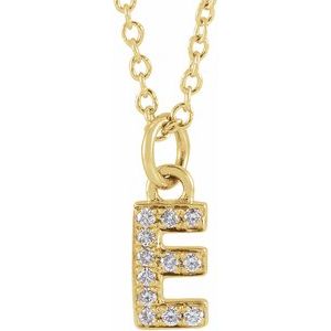 Reflet de la Côte d'Azur, Gold Diamond Letter Necklace