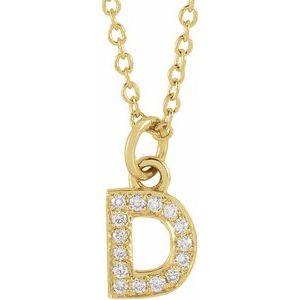 Reflet de la Côte d'Azur, Gold Diamond Letter Necklace