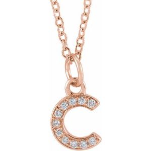 Reflet de la Côte d'Azur, Gold Diamond Letter Necklace
