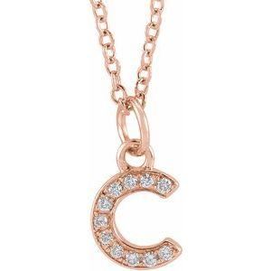 Reflet de la Côte d'Azur, Gold Diamond Letter Necklace